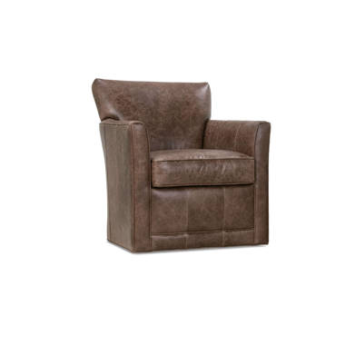 Williston Forge Leather Swivel Armchair Wayfair